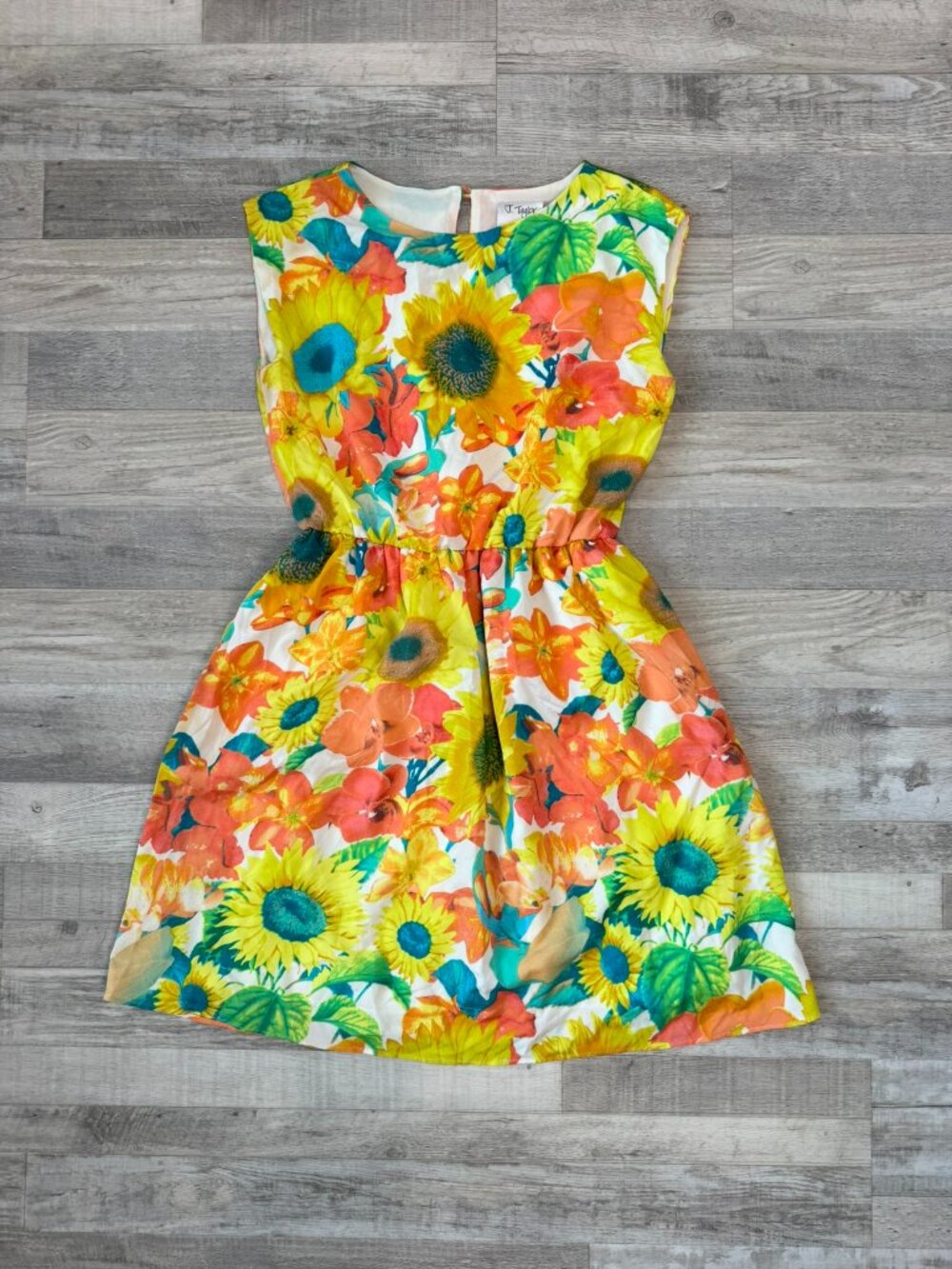 J. Taylor Lightweight Watercolor Floral Lined Dress Size 4 Sleeveless R1